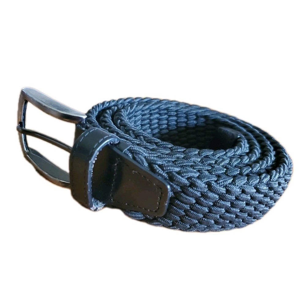 Johnson & Murphy Black Wovenβ Stretch Knit Belt Mens Size 38